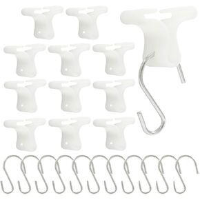 Grid Clips and S-Hooks Set Ceiling Grid Clips for Hanging Decorations, 48 Pc Set（24 Clips, 24 Hooks）