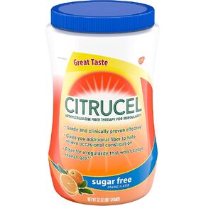 Citrucel Sugar Free Fiber Powder for Occasional Constipation Relief, Methylcellulose Fiber Powder, Orange Flavor - 32 Ounces