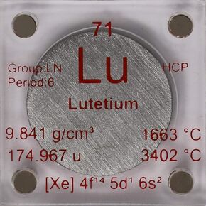 اللوتيتيوم (Lu) قرص معدني 24.26 مم مع علبة أكريليك للتجميع أو التجارب in Kuwait