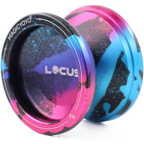 Professional Responsive Yoyo for Kids, Teens Adults Yoyos Toy, MAGICYOYO V6 Locus Yoyo Ball Metal with Glove+ 5 Yo-yos Strings+ Pouch, Yo-yo for Kids Beginners to Advanced, Black with Magic Symbol