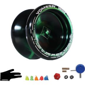 Yomega Groov – Pro Level Aluminum Yoyo for Advance Players – Round Shaped, C Size Ball Bearing with Adjustable Responsive/Nonresponsive Play + 3 Month Warranty (Black and Blue) in Kuwait