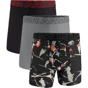 Under Armour Men's 3-Pack Performance Tech Mesh Print 6" Boxer Briefs