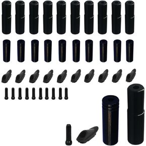10 PCs Each Black Bike Brake Cable Tips Caps End Crimp Shift Derailleur + Cable Tube Clamp Grommets Frame Buckles Clip Holder Wire Line Pipe Guide Plugs Organizer Road Mountain Bicycle