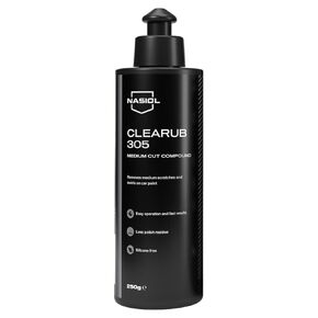 Nasiol CleaRub 305 Silicon Free Scratch Remover Heavy Cut Compound Polish, Rubbing Compound for Car Scratches, Polishing Compound, Car Detailing, Compound Car Scratch, 250 Gr