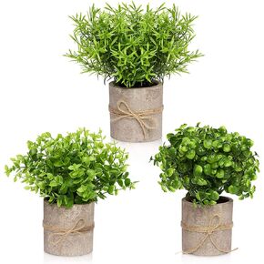 ديكور المزرعة للمنزل، ديكورات حمام المزرعة - ديكورات المزرعة الحديثة لحمام المزرعة أو طاولة المزرعة - مجموعة نبات الأوكالبتوس الريفية من 3 نباتات صناعية (أخضر) in Kuwait