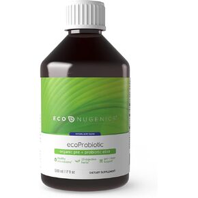 EcoProbiotic Probiotic and Prebiotic with 19 Digestive Herbs - Microbiome and Gut Health - Live Fermented Liquid Vegan Supplement Formula for Optimal Digestion & Immunity (17 fl. oz)