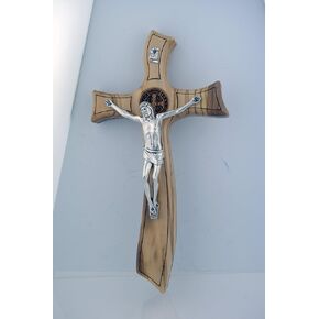Olive Wood St. Benedict Wall Crucifix