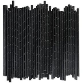 Black Paper Straws 1000 Count - 7.75" x 0.24", 100% Biodegradable & Compostable, Disposable Drinking Straws Bulk - Cocktail, Bars, Restaurants