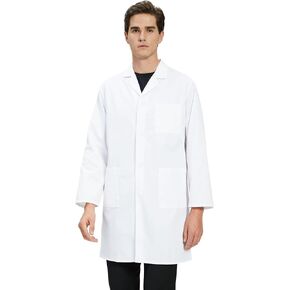 Professional Lab Coat for Men, Long Medical Coat for Science Medical Doctor Nurse Student, Unisex in Saudi Arabia