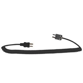 Digi-Sense Coiled Extension Cable, Type J, Male to Male Mini-Connector, 5 ft Length