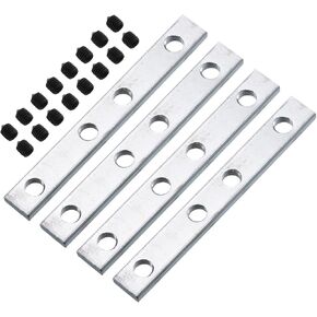 uxcell Straight Line Connector, 4Pcs 4inch Inside Joint Brackets with M8 Screws for 4040 Series Aluminum Extrusion Profile T Slot 8mm (Silver)