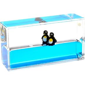 PowerTRC Mini Liquid Penguin Paperweight | Surfing Sea Creatures | Calming and Relaxing Toy | Autism Toys | Children Activity | Desk Toys