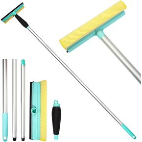 51" Squeegee for Window Cleaning,2 in 1 Window Cleaning Squeegee Kit with Dual Side lade Rubber & Sponge, window erase for Home,High-Rise Windows,Car Windshield, Mirror