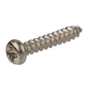 #2 x 1/2" Chrome Round Head Phillips Drive Screws | Pack of 25 | Self Tapping Screws for Wood Antique or Modern Furniture | SCR-C1060-RP2012NP