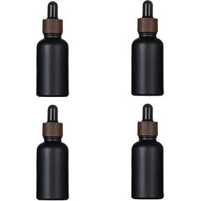 4 Pcs 100ml Black Glass Essential Oil Dropper Bottle,Empty Refillable Dropper Bottle With Glass Eye Dropper for Massage Oils,Aromatherapy,Perfume,Cosmetic Liquid