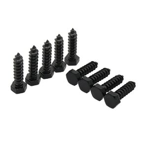 LBY 12pcs 3/8" x 1-1/2" Lag Screws, Hex Head Lag Screws Bolts, Wood Screws, 304 Stainless Steel, (Black)