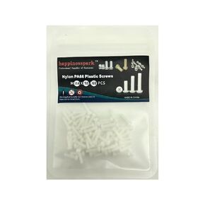 Nylon PA66 Plastic White Color Metric Phillips Pan Head Screws M2.5X10 60PCS