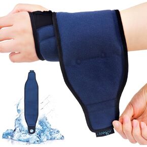 NEWGO Wrist Ice Pack Wrap for Carpal Tunnel Relief, Hot Cold Therapy Gel Ice Pack for Hand Injuries, Arthritis, Swelling and Sprains