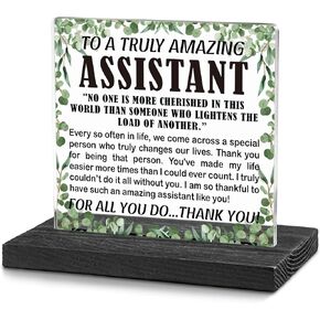 Assistant Definition Desk Decor Sign, Assistant Thank You Gift, Amazing Assistant Gift, Assistant Appreciation Gifts for Women, Men, Assistant Office Decorative Signs Plaques WDE17