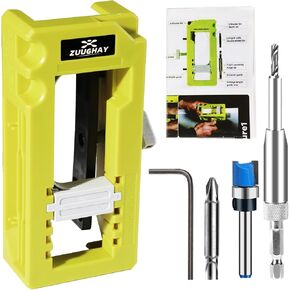 Door Hinge Jig, No Needed Hammer Door Hinge Router Jig, Precise Door Hinge Template, Aadjustable Door Hinge Jig Kit for Router, Length 3" to 5" and Thickness 1/4" or 5/8" Hinges
