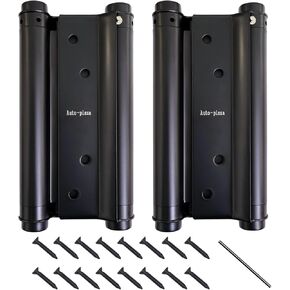 2Pcs 6" Cafe Saloon Door Swing Self Closing Double Action Spring Hinge Black