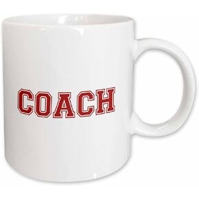 3dRose Coach in red Text Mug, 11 oz, Black