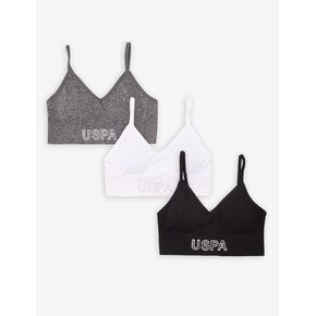 U.S. Polo Assn. Womens Sports Bra Multipack - Wireless Bralettes for Women