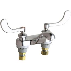 Chicago Faucets 802-317ABCP 4-Inch Centerset Lavatory Faucet with Wristblade Handles, Chrome