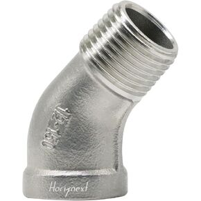 shower pipe NPT 1/2 elbow fitting, 45 degree angle npt stainless steel adapter, female to male casting connector