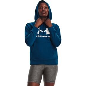 Under Armour Women's Plus Size Rival Fleece Big Logo Hoodie, (001) Black / / White, 1X