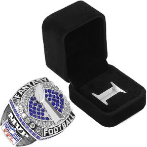 Fantasy Football Championship Ring Trophy Award Prize Sport MVP Winner FFL League Champion Ring With box