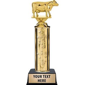 Crown Awards Dairy Cow Trophies, Gold Stars Dairy Cow Trophy with Custom Engraving Prime