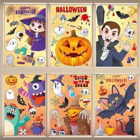9 Sheets Halloween Window Stickers Decor - Pumpkin Ghost Window Decals Glass Cute Halloween Window Clings for Halloween Decoration Party Favor