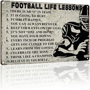 Aluminum Art Painting Tin Sign Ice Hockey Poster Hockey Decor For Boys Room Ice Hockey Wall Art Life Lessons for Bars Restaurants Bars Hotels Zoos Cafes 8.00"x12.00"