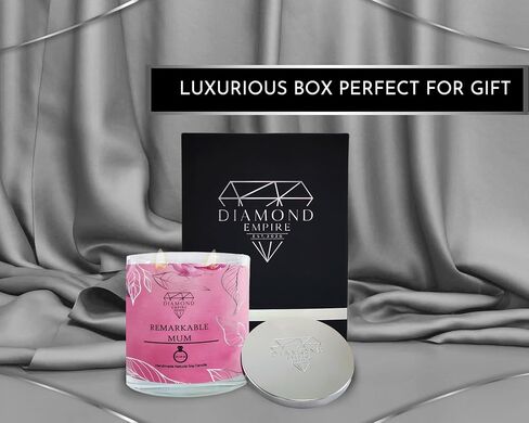 شمعة الأم الرائعة Diamond Empire مع مجوهرات مفاجئة بالداخل (مجوهرات مفاجئة تصل قيمتها إلى 3500 دولار) شمعة فتيلتان (تحترق حتى 120 ساعة) حجم الحلقة 8 in Saudi Arabia