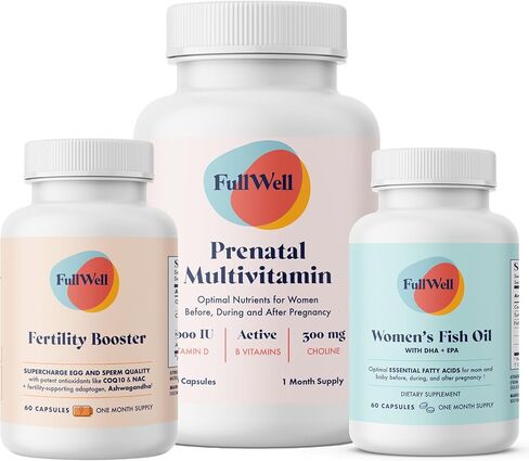 FullWell Fertility Booster, for Both Men & Women Trying to Conceive, Optimal Preconception Health to Support Quality, Made with CoQ10, NAC & Ashwagandha, Vegan, Non-GMO, 30 Servings in Saudi Arabia