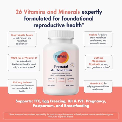 FullWell Fertility Booster, for Both Men & Women Trying to Conceive, Optimal Preconception Health to Support Quality, Made with CoQ10, NAC & Ashwagandha, Vegan, Non-GMO, 30 Servings in Saudi Arabia