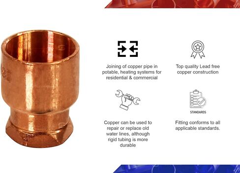 DDGA0120-5 Female Adapter Reducing Fitting Sweat x FIP Connections, 1/2 X 1/4, Copper in Saudi Arabia