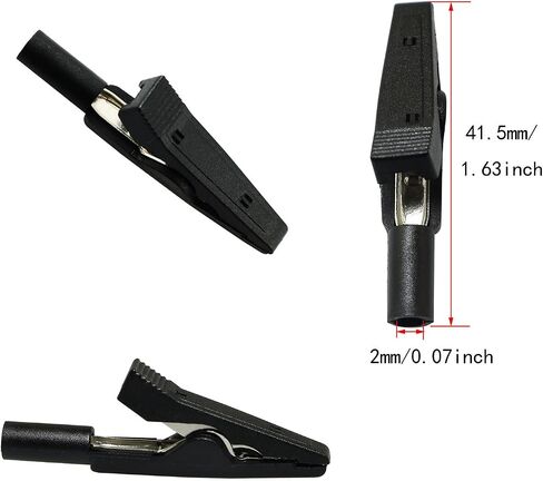 Insulated Alligator Clip BLLNDX 10PCS B Metal Alligator Clips Electrical Test Clamps with lack and Red Plastic Hands for 2mm Test Probes, 2mm Banana Plugs in Saudi Arabia
