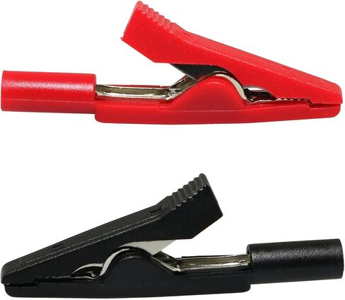 Insulated Alligator Clip BLLNDX 10PCS B Metal Alligator Clips Electrical Test Clamps with lack and Red Plastic Hands for 2mm Test Probes, 2mm Banana Plugs in Saudi Arabia