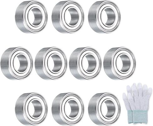 uxcell MR85ZZ Deep-Groove Ball Bearings for Hard Drive,P6 Accuracy Class 0.2" x 0.3" x 1" with Carbon Fiber Gloves,Double Metal Sealed Carbon Chromium Steel Skateboard Bearings 10Pcs in Kuwait