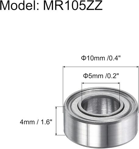 uxcell MR85ZZ Deep-Groove Ball Bearings for Hard Drive,P6 Accuracy Class 0.2" x 0.3" x 1" with Carbon Fiber Gloves,Double Metal Sealed Carbon Chromium Steel Skateboard Bearings 10Pcs in Kuwait