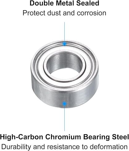 uxcell MR85ZZ Deep-Groove Ball Bearings for Hard Drive,P6 Accuracy Class 0.2" x 0.3" x 1" with Carbon Fiber Gloves,Double Metal Sealed Carbon Chromium Steel Skateboard Bearings 10Pcs in Kuwait