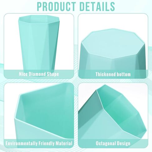 Norme 12 حزمة سلة المهملات الحمام يمكن 2 جالون سلة المهملات الصغيرة 6 ألوان البلاستيك الماس شكل سلة المهملات سلة المهملات للحمام غرفة نوم مكتب المطبخ in Kuwait