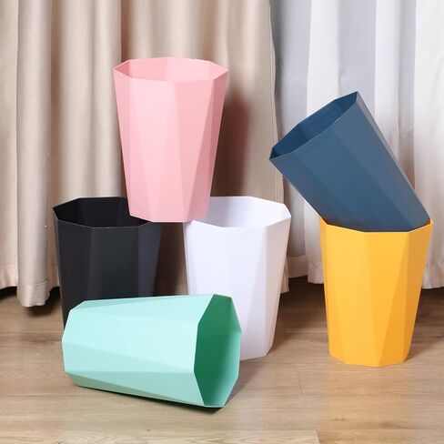 Norme 12 حزمة سلة المهملات الحمام يمكن 2 جالون سلة المهملات الصغيرة 6 ألوان البلاستيك الماس شكل سلة المهملات سلة المهملات للحمام غرفة نوم مكتب المطبخ in Kuwait