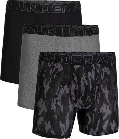 Under Armour Men's 3-Pack Performance Tech Mesh Print 6" Boxer Briefs in Saudi Arabia