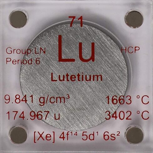 اللوتيتيوم (Lu) قرص معدني 24.26 مم مع علبة أكريليك للتجميع أو التجارب in Kuwait