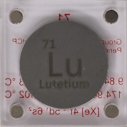 اللوتيتيوم (Lu) قرص معدني 24.26 مم مع علبة أكريليك للتجميع أو التجارب in Kuwait