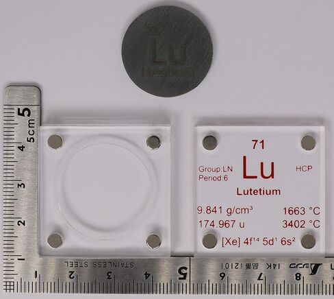 اللوتيتيوم (Lu) قرص معدني 24.26 مم مع علبة أكريليك للتجميع أو التجارب in Kuwait