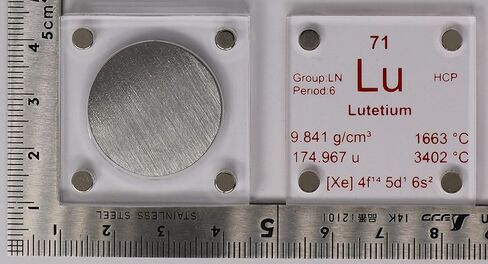 اللوتيتيوم (Lu) قرص معدني 24.26 مم مع علبة أكريليك للتجميع أو التجارب in Kuwait